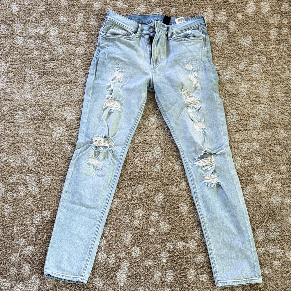 H&M Light Blue Distressed Skinny Jeans